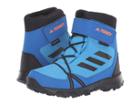 Adidas Outdoor Kids Terrex Snow Cf Cp Cw (little Kid/big Kid) (bright Blue/black/hi-res Orange) Boy's Shoes