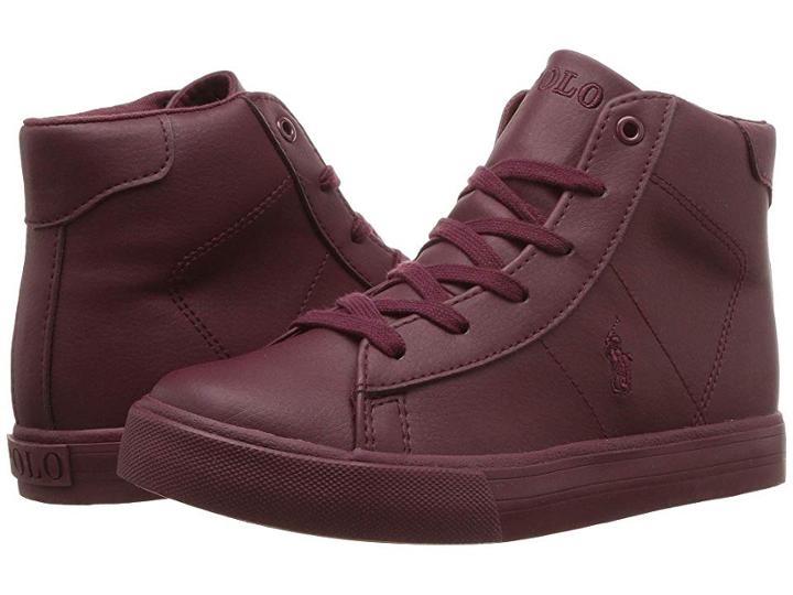 Polo Ralph Lauren Kids Easten Mid (little Kid) (triple Burgundy Tumbled) Boy's Shoes