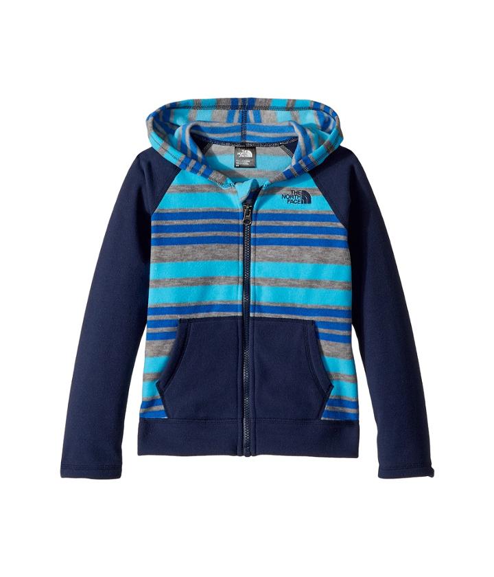 The North Face Kids Glacier Full Zip Hoodie (toddler) (turkish Sea Variegated Stripe Print/cosmic Blue) Boy's Sweatshirt