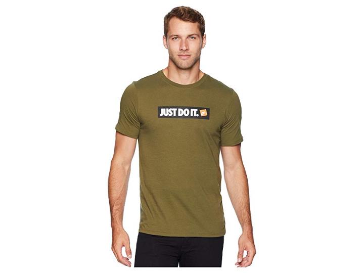 Nike Nsw Tee Hybrid 1 (olive Canvas/white) Men's T Shirt