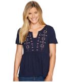 Sanctuary Carlisle Top (sateen Navy) Women's Short Sleeve Pullover