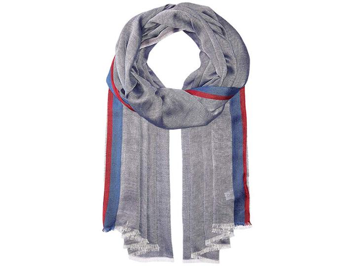 Calvin Klein Multicolor Border Chambray (night) Scarves