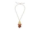 Lucky Brand Leather Pendant Necklace (gold) Necklace