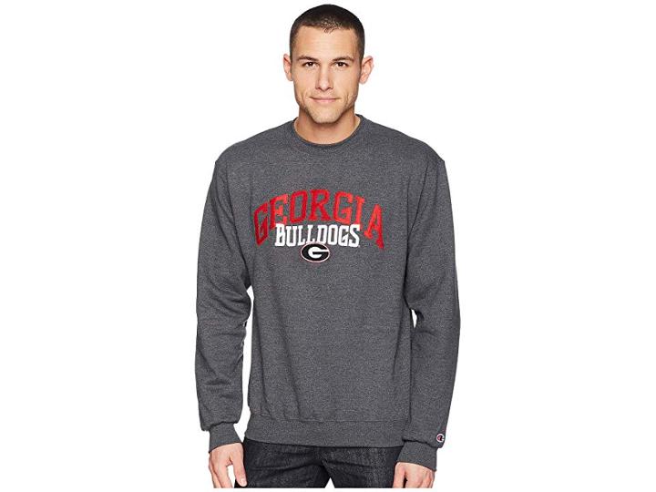 Champion College Georgia Bulldogs Eco(r) Powerblend(r) Crew (granite Heather) Boy's Short Sleeve Pullover