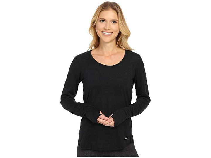 Under Armour Streaker Long Sleeve Shirt (black/reflective) Women's Workout