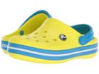 Crocs Kids Crocband Clog (toddler/little Kid) (tennis Ball Green/ocean) Kids Shoes