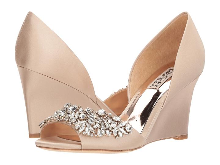 Badgley Mischka Hardy (nude Satin) Women's Wedge Shoes