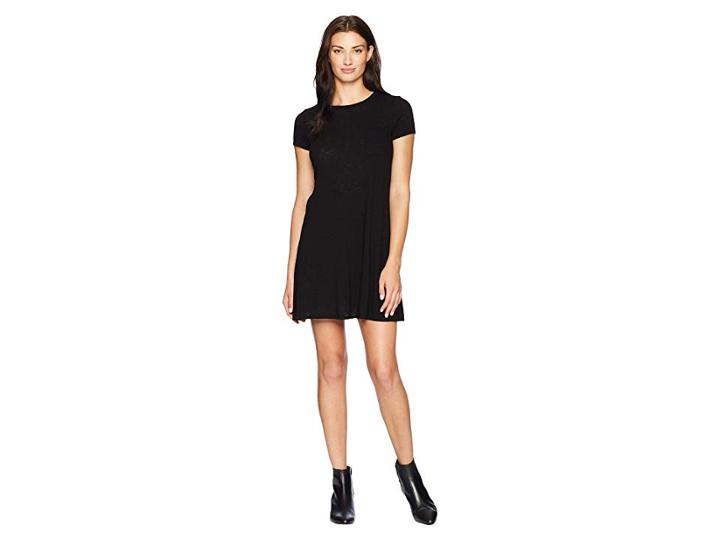 Three Dots Eco Knit Pocket T-shirt Dress (black) Women's Dress