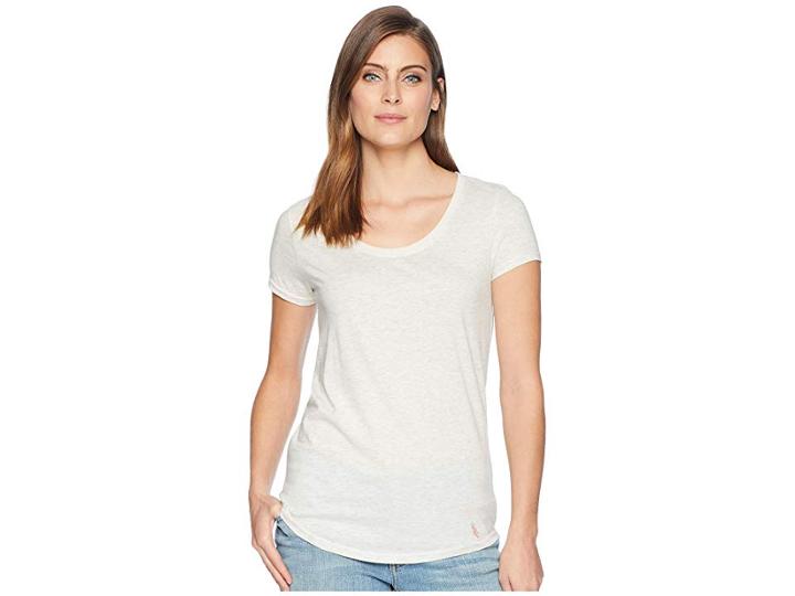 U.s. Polo Assn. Soft Heather Scoop Neck T-shirt (oatmeal) Women's T Shirt