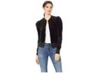 Juicy Couture Velour Puff Sleeve Jacket (pitch Black) Women's Jacket