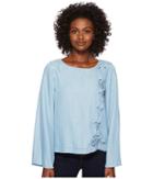 Two By Vince Camuto Long Sleeve Side Lace-up Tencel Blouse (vintage) Women's Blouse