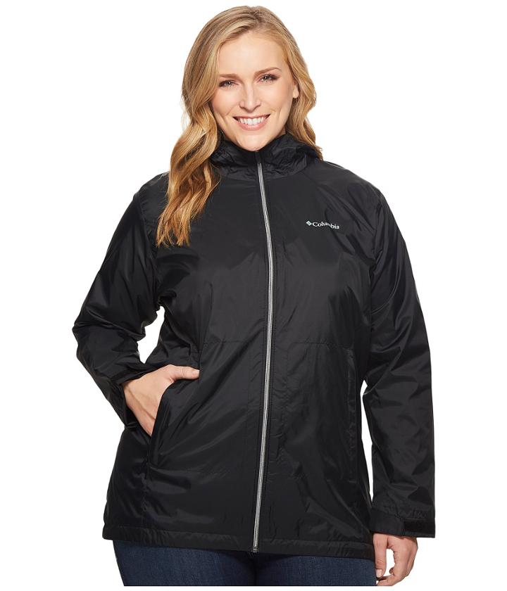 Columbia Plus Size Switchbacktm Lined Long Jacket (black) Women's Coat