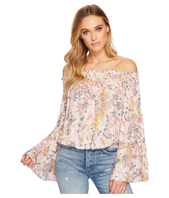 Free People Free Spirit Printed Top (neutral) Women's Clothing