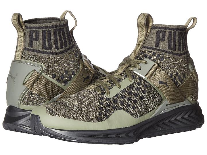 Puma Ignite Evoknit (burnt Olive/forest Night/puma Black) Men's Running Shoes