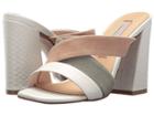 Kristin Cavallari Lola Slide Sandal (white/sage/tig Sheep Leather) High Heels