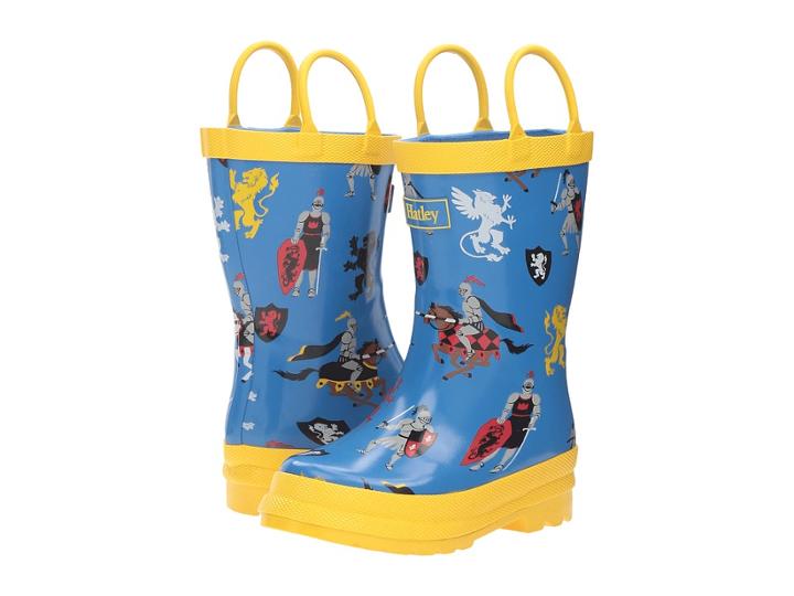 Hatley Kids Medieval Knights Rain Boots (toddler/little Kid) (blue) Boys Shoes