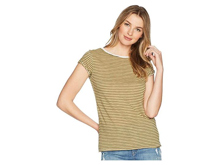 Free People Stripe Clare Tee (moss) Women's T Shirt