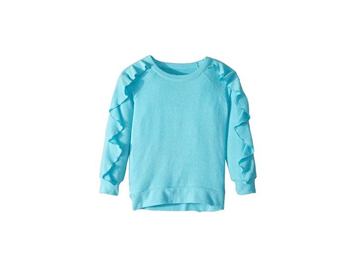 Chaser Kids Extra Soft Love Knit Ruffled Sleeve Pullover Sweater (toddler/little Kids) (bali) Girl's Sweater