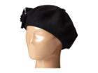 San Diego Hat Company Sdh0515 Wool Beret With Self Flowers (black) Caps