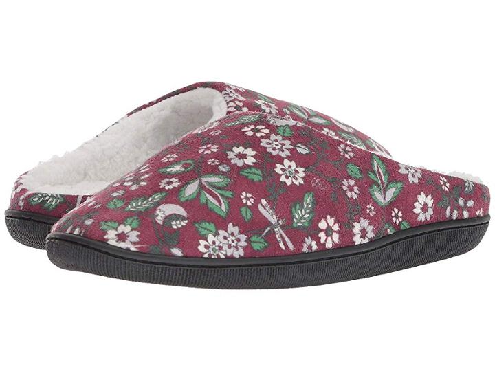 Vera Bradley Printed Slippers (bordeaux Blooms) Women's Slippers