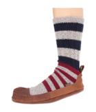 Acorn Maine Slipper Sock (red Ragg And Blue Wool) Slippers