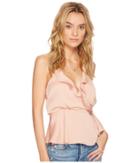 Astr The Label Satin Ruffle Wrap Tank Top (pink) Women's Sleeveless