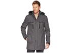 Marc New York By Andrew Marc Melange Tech Mid Length Hooded Jacket (grey) Men's Coat