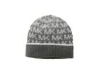 Michael Michael Kors Grid Logo Cuff Hat (derby/pearl/silver) Cold Weather Hats