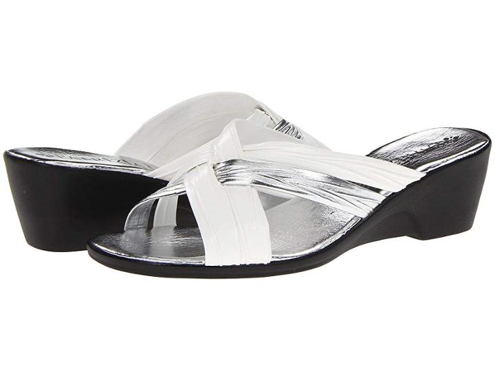Patrizia Apricot (white Leather) Women's Wedge Shoes