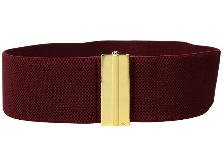 Lauren Ralph Lauren 2 1/2 Dress Beveled Sliding Interlock On Stretch Strap (vermillion) Women's Belts