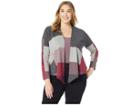 Nic+zoe Plus Size Rich Color Block Cardy (multi) Women's Sweater