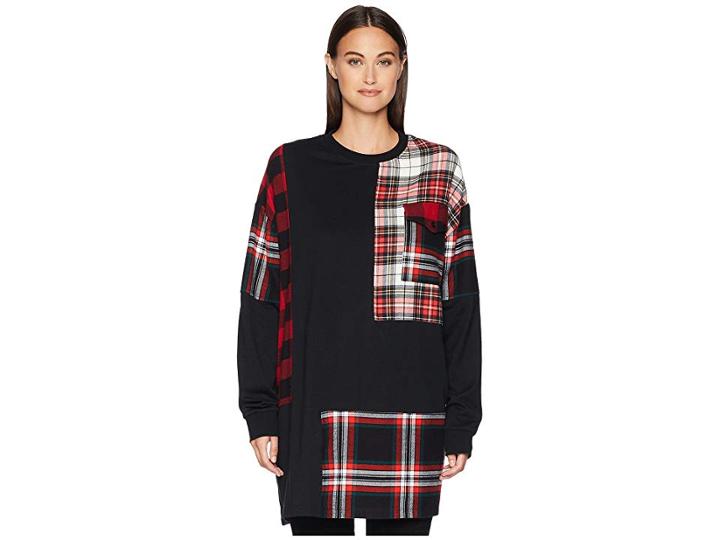 Mcq Patched Tunic Sweatshirt (darkest Black) Women's Blouse