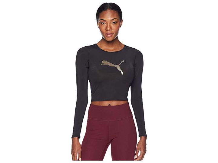 Puma Luxe Crop Top (puma Black) Women's Clothing