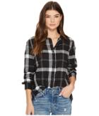 Roxy Heavy Feelings Woven Top (checked Plaid Combo Anthracite) Women's Clothing