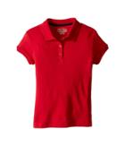 Nautica Kids Short Sleeve Polo With Picot Stitch Collar (little Kids) (red) Girl's Short Sleeve Pullover