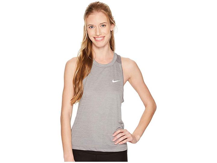 Nike Dry Miler Running Tank (gunsmoke/heather) Women's Sleeveless