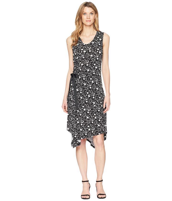 Ellen Tracy Ruched Dress (mini Silhouette-black) Women's Dress
