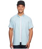 Hurley Dri-fit One Only Short Sleeve Woven (ocean Bliss) Men's Clothing
