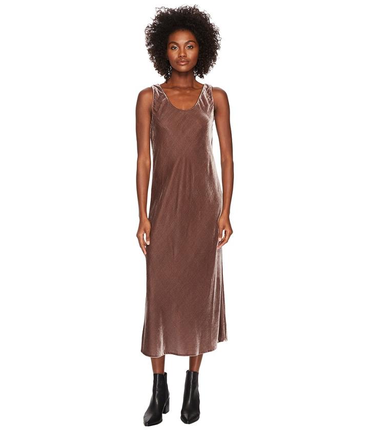 Vince Velvet Tank Dress (cocoa Bean) Women's Dress
