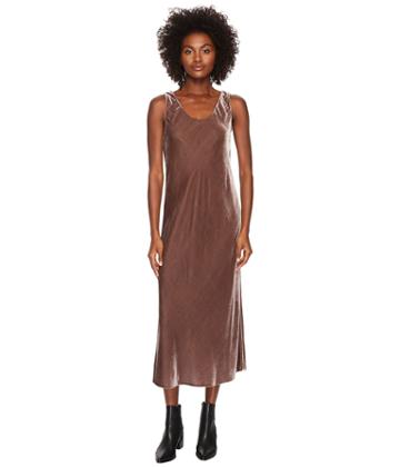 Vince Velvet Tank Dress (cocoa Bean) Women's Dress