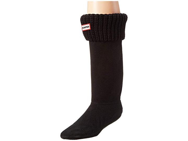 Hunter Half Cardigan Boot Socks (black) Women's Crew Cut Socks Shoes