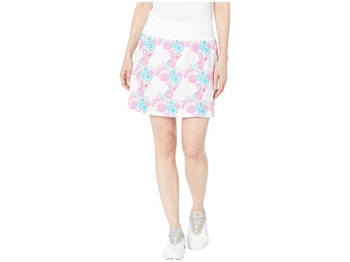 Puma Golf Pwrshape Blossom Skirt (bright White/fuchsia Purple) Women's Skirt