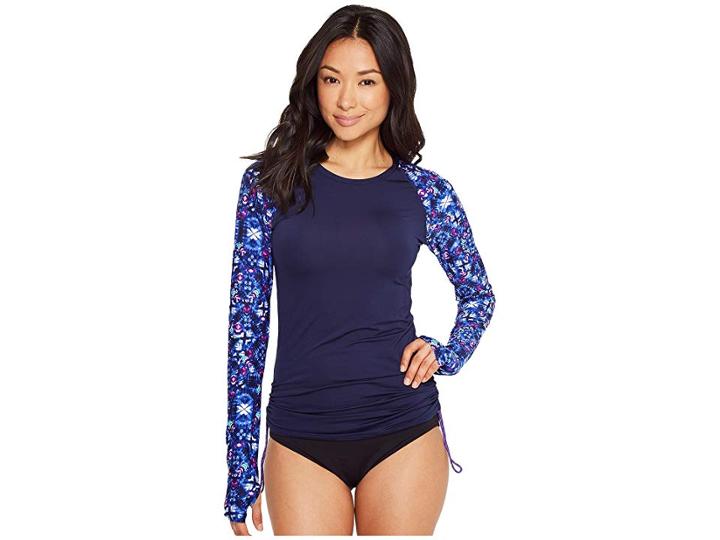 Tyr Santa Cruz Belize Rashguard (navy/purple) Women's Swimwear