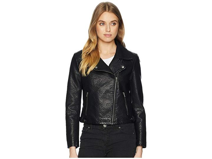 Jack By Bb Dakota Doin It Right Rippled Vegan Leather Jacket (black) Women's Coat
