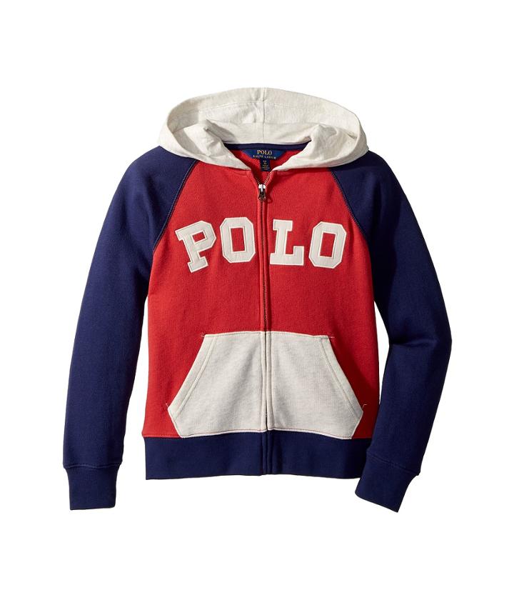 Polo Ralph Lauren Kids Cotton French Terry Hoodie (big Kids) (maine Red) Boy's Sweatshirt