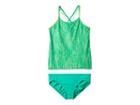 Nike Kids Rush Heather Spiderback Tankini Set (big Kids) (menta) Girl's Swimwear Sets