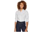 Lauren Ralph Lauren No-iron Button Down Shirt (white/black) Women's Clothing