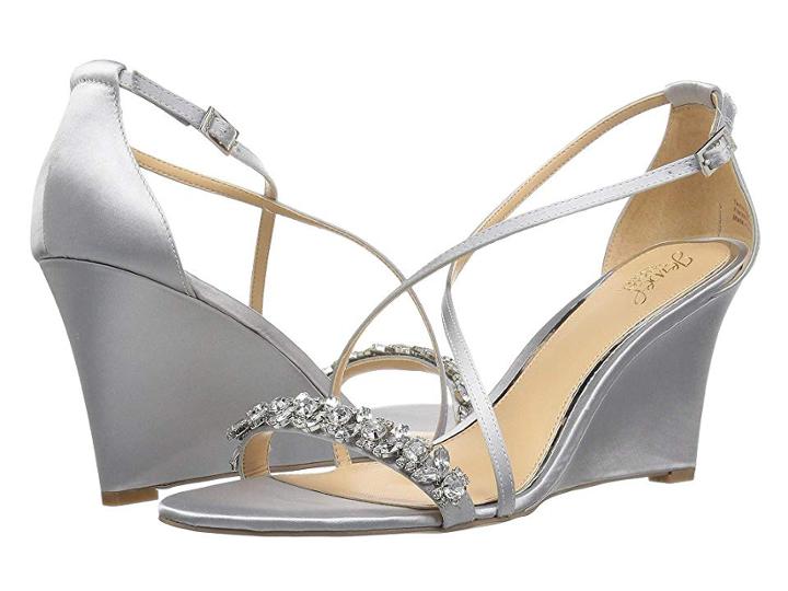 Jewel Badgley Mischka Little (silver Satin) Women's Shoes
