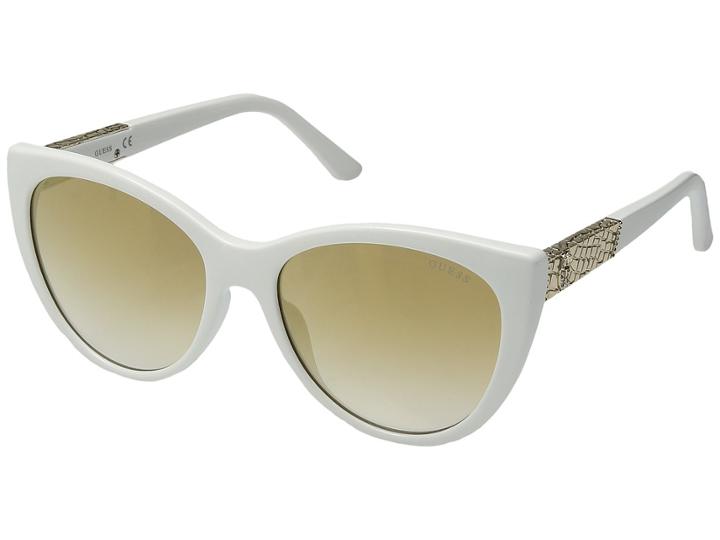 Guess Gf6069 (white/brown Mirror) Fashion Sunglasses