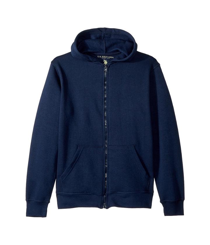 U.s. Polo Assn. Kids Fleece Hoodie (big Kids) (navy) Boy's Clothing